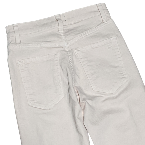 Ramy Brook NY mid rise cream linen distressed jeans size 23 - Picture 12 of 12